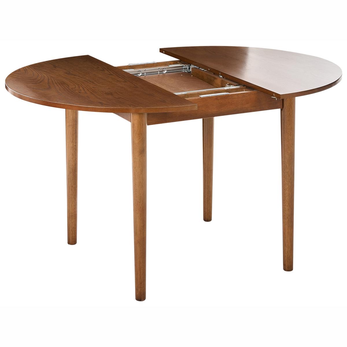 ESSTISCH ausziehbar Dunkle Eiche 107-137/107 cm Echo - Dunkelbraun, Holzwerkstoff (107/107/76cm) - Beliani