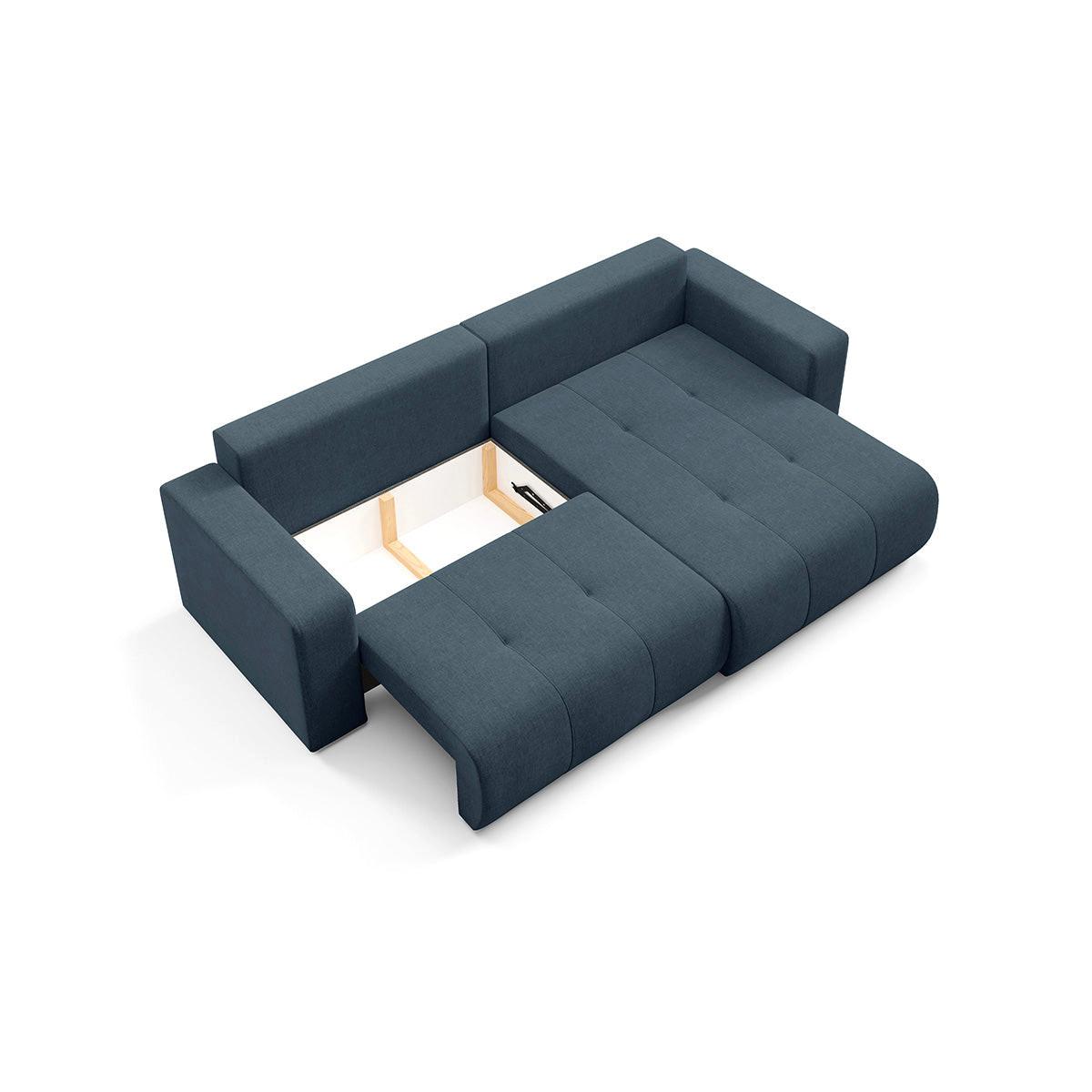 ECKSOFA Giulia 3 Sitzplätze Blau - Blau, Holz (244/149cm) - Petits-meubles