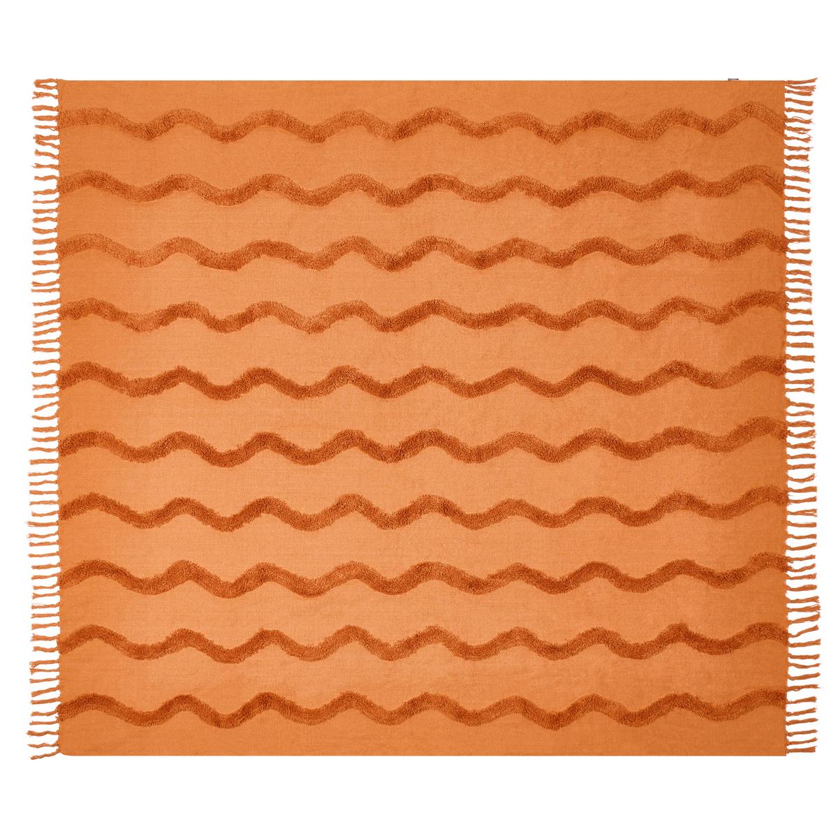 KUSCHELDECKE Baumwolle 200/200 cm Orange Khari - Orange, Textil (200/200cm) - Beliani