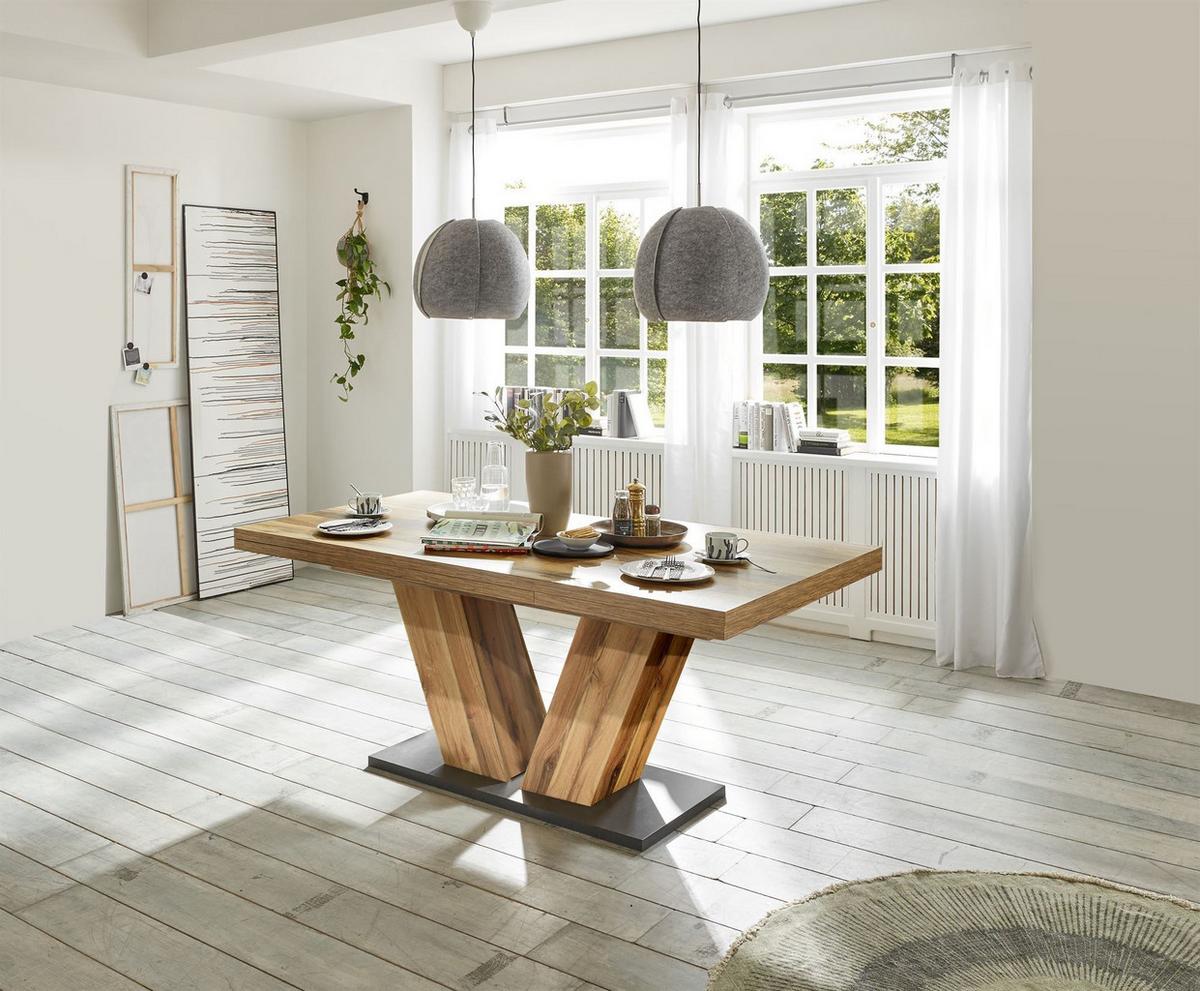 ESSTISCH ausziehbar Elena 180x90x76 Plankeneiche - Dunkelbraun, Holzwerkstoff (180/90/76cm) - 58aufmkessel