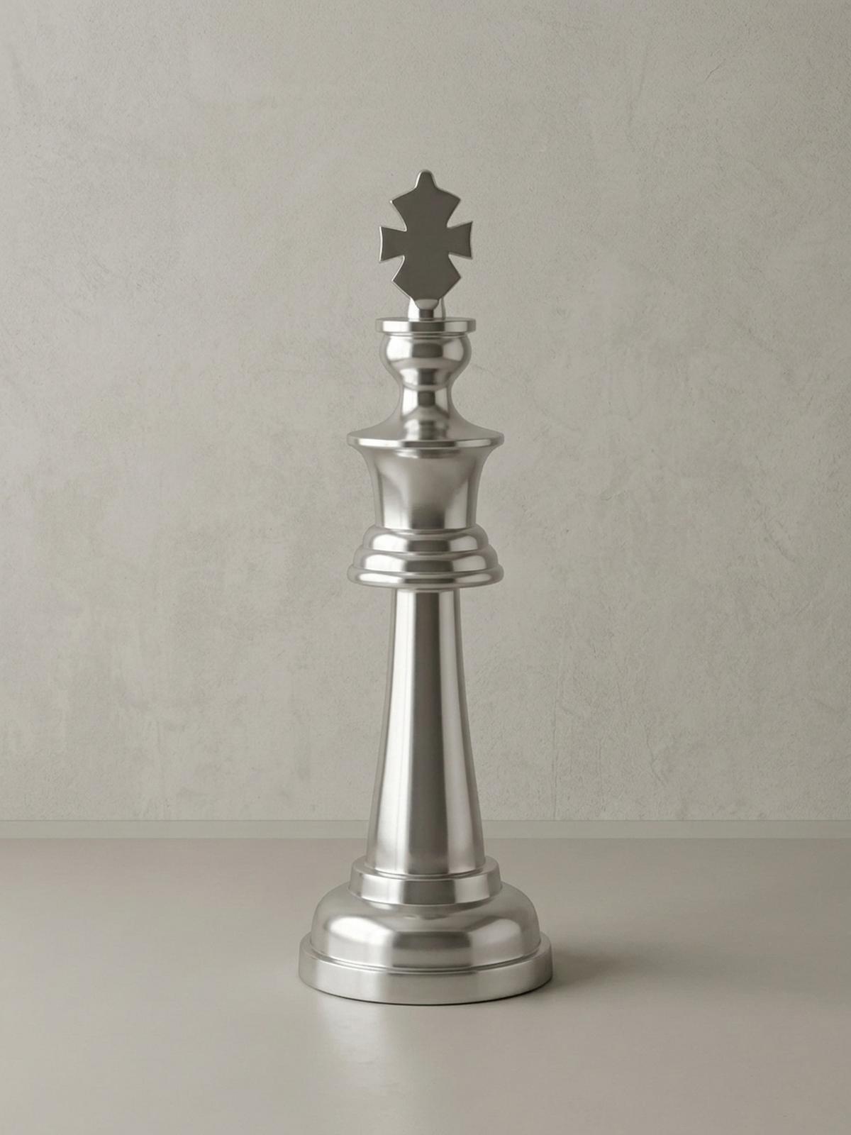 DEKOFIGUR Schachfigur Aluminium poliert 70 cm Silber - Silberfarben, Metall (22/70/22cm) - KADIMA DESIGN