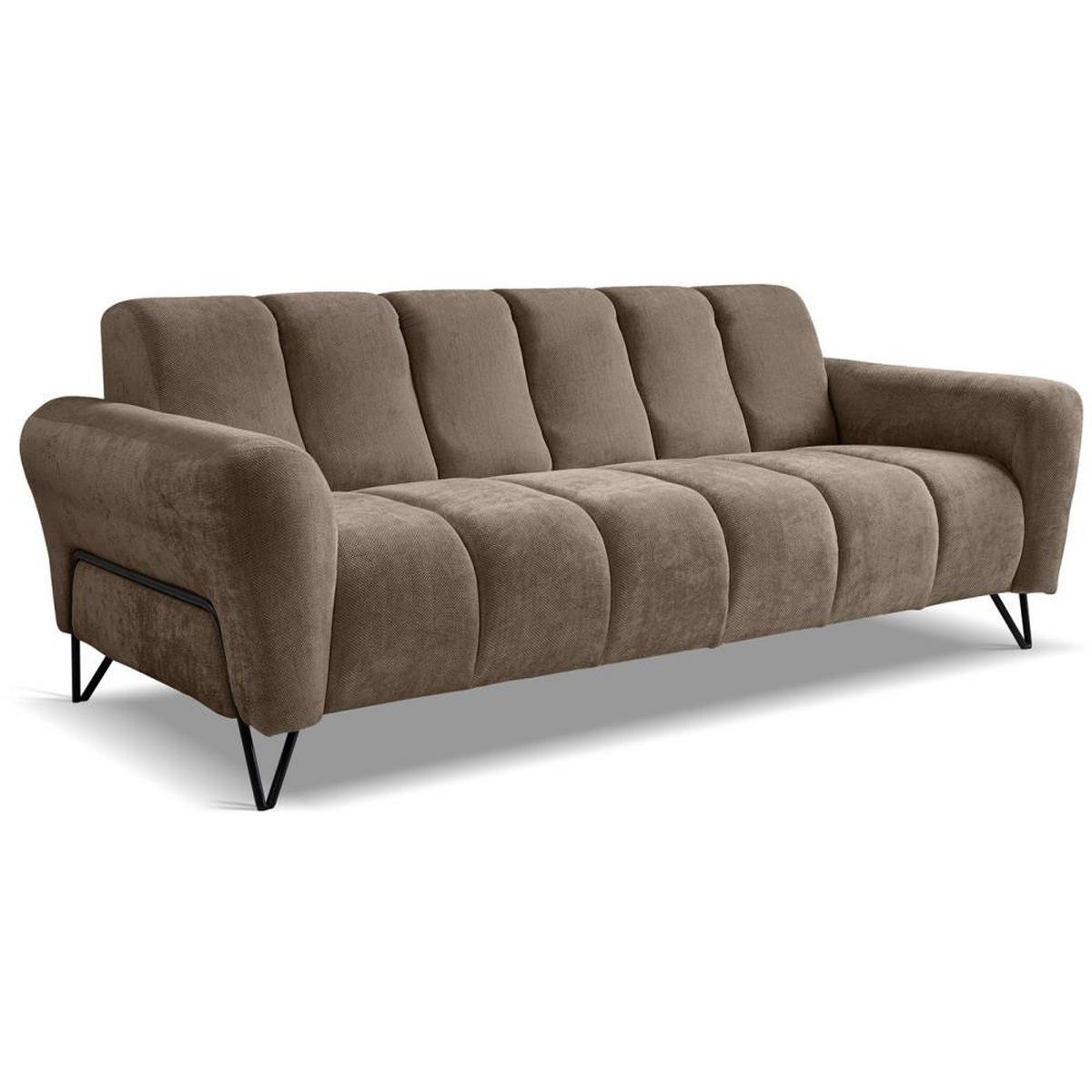 SITZGARNITUR Volare Sofas+Sessel, ohne Schlaffunktion, Braun - Schwarz/Braun, Textil/Metall (220/83/98cm) - Beautysofa