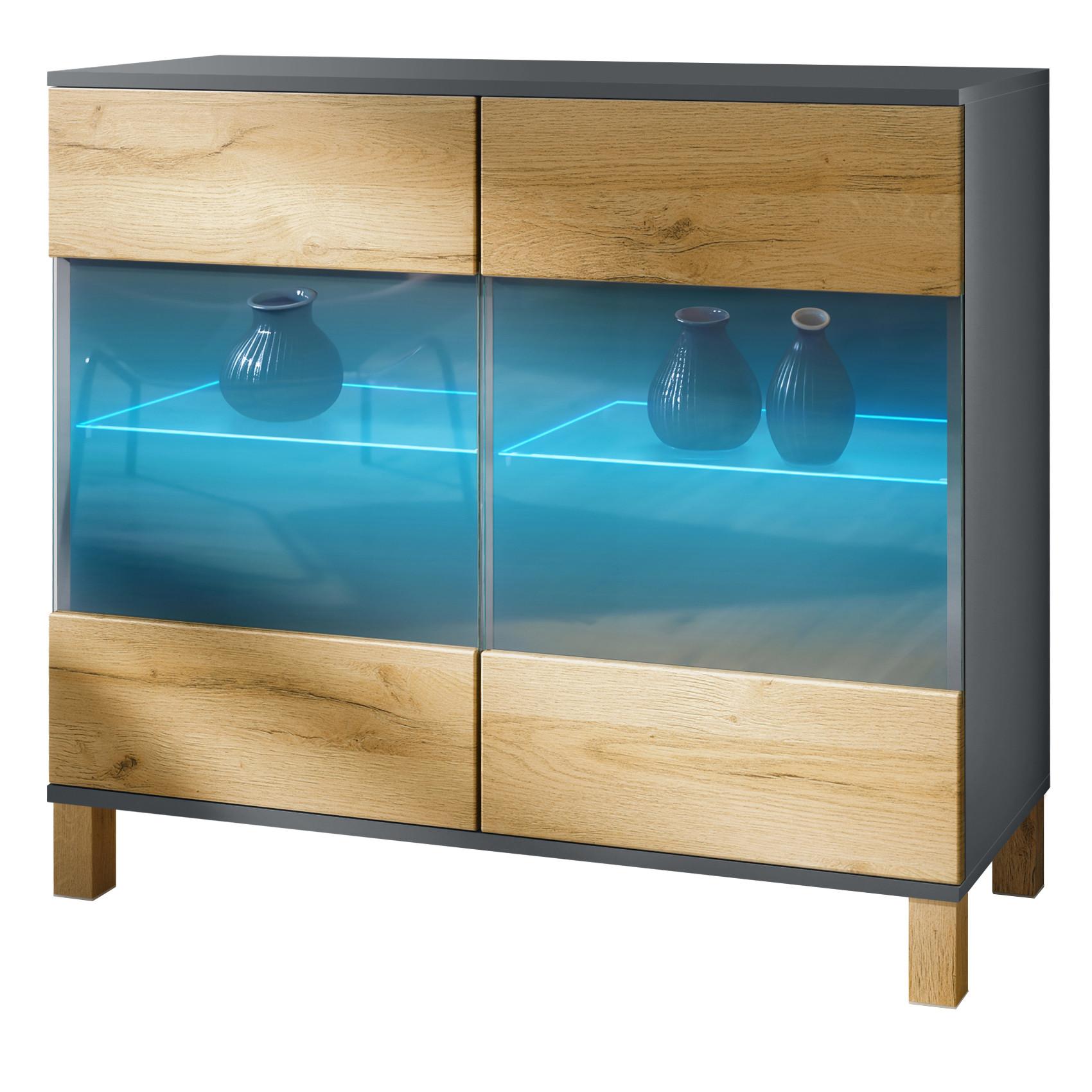 KOMMODE Bari Eiche Natur - Eichefarben, Holzwerkstoff (92.5/84.5/35cm) - Vladon