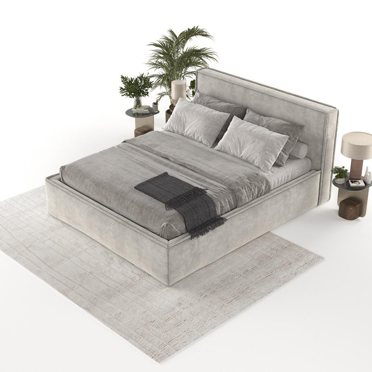 POLSTERBETT Sato mit Stauraum 120/200 cm Beige im Bonita Stoff - Beige/Schwarz, Holz/Holzwerkstoff (120/200cm) - AltaBeds