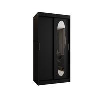 SCHIEBETÜRENSCHRANK mit Spiegel ULTRA 200/100/62 2-türig - Silberfarben/Schwarz, Holz (100/200/62cm) - MÖBEL KRYSPOL