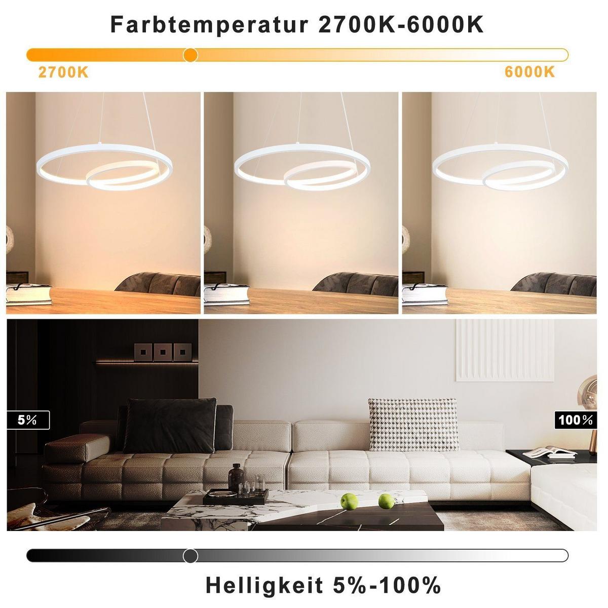PENDELLEUCHTE Flair 40/40/150 cm - Weiß, Metall (40/40/150cm) - Nettlife