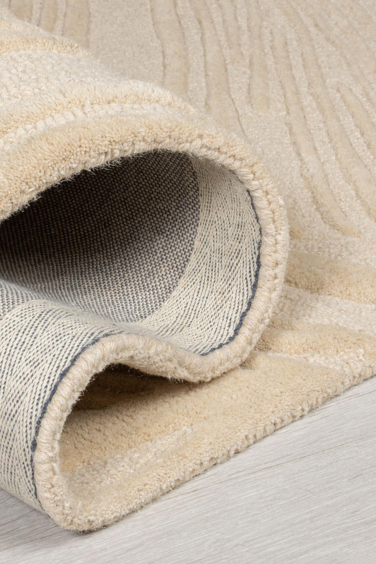 WOLLTEPPICH LEVEN, floral, Beige, 60 x 230 cm - Beige, Textil (230/60cm) - KADIMA DESIGN