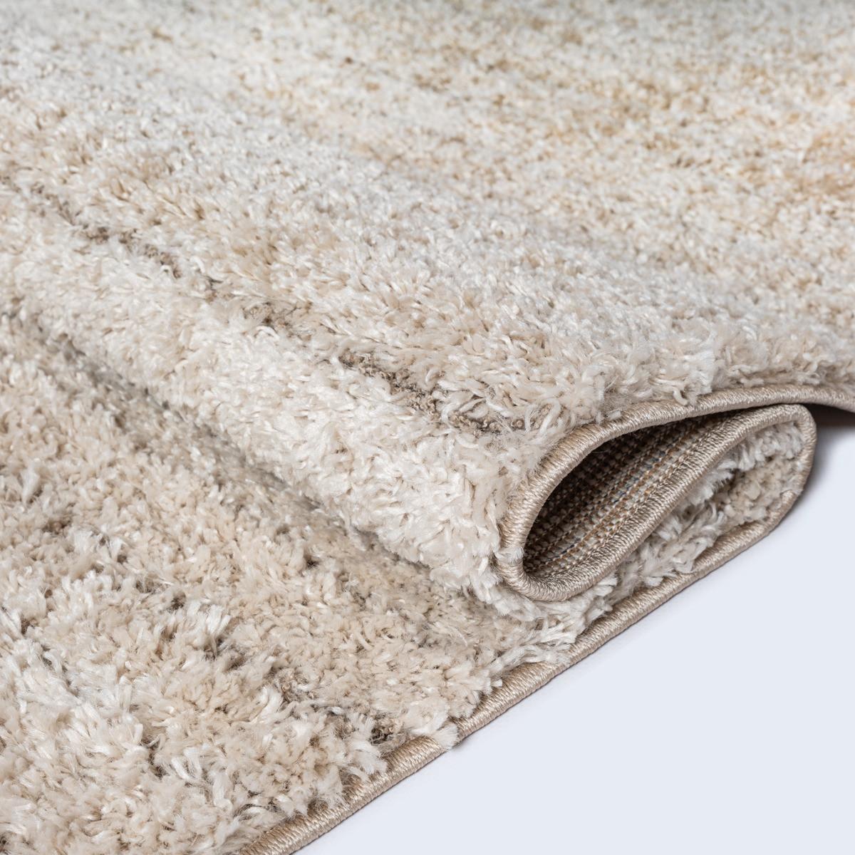 HOCHFLORTEPPICH Streifen ATRIO Polypropylen Beige 160 x 230 cm - Beige, Textil (160/230cm) - KADIMA DESIGN