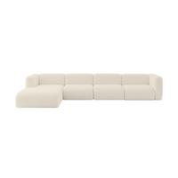 ECKSOFA Ottomane Links MIRA-L3 409x179x70 Beige Bouclé - Kaschmir/Beige, Holzwerkstoff/Kunststoff (409/179cm) - ALTDECOR