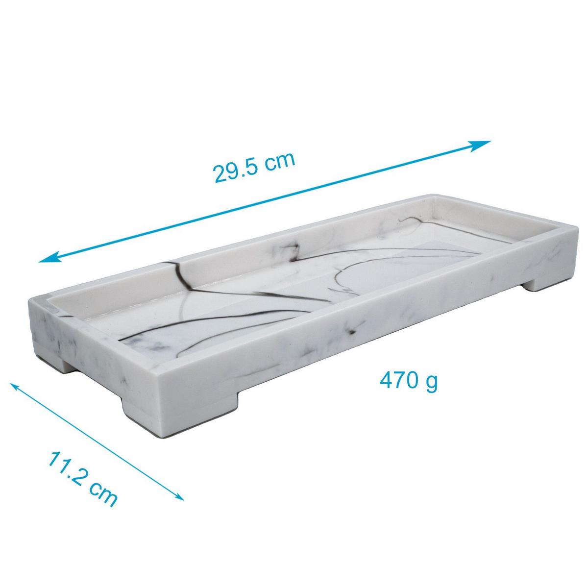 AUFBEWAHRUNGSTABLETT Kosmetik Organizer 29.5/11.2/3 cm - Weiß, Kunststoff (29.5/11.2/3cm) - Intirilife