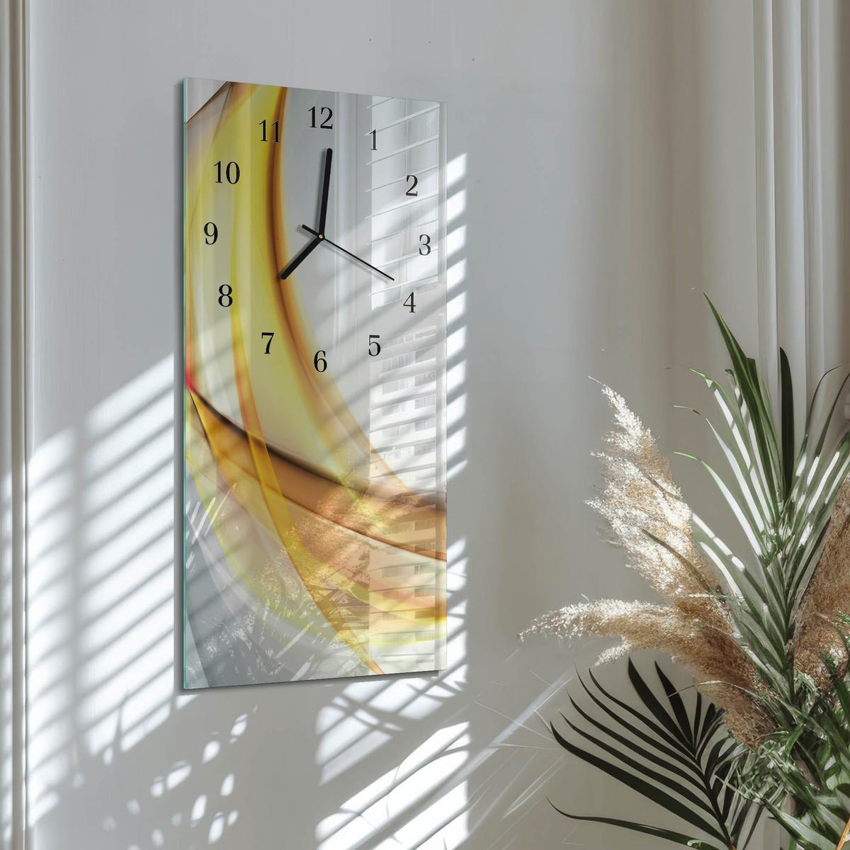 WANDUHR aus Glas 30x60 cm - Abstraktion - Multicolor, Glas (30/60/0.4cm) - TULUP