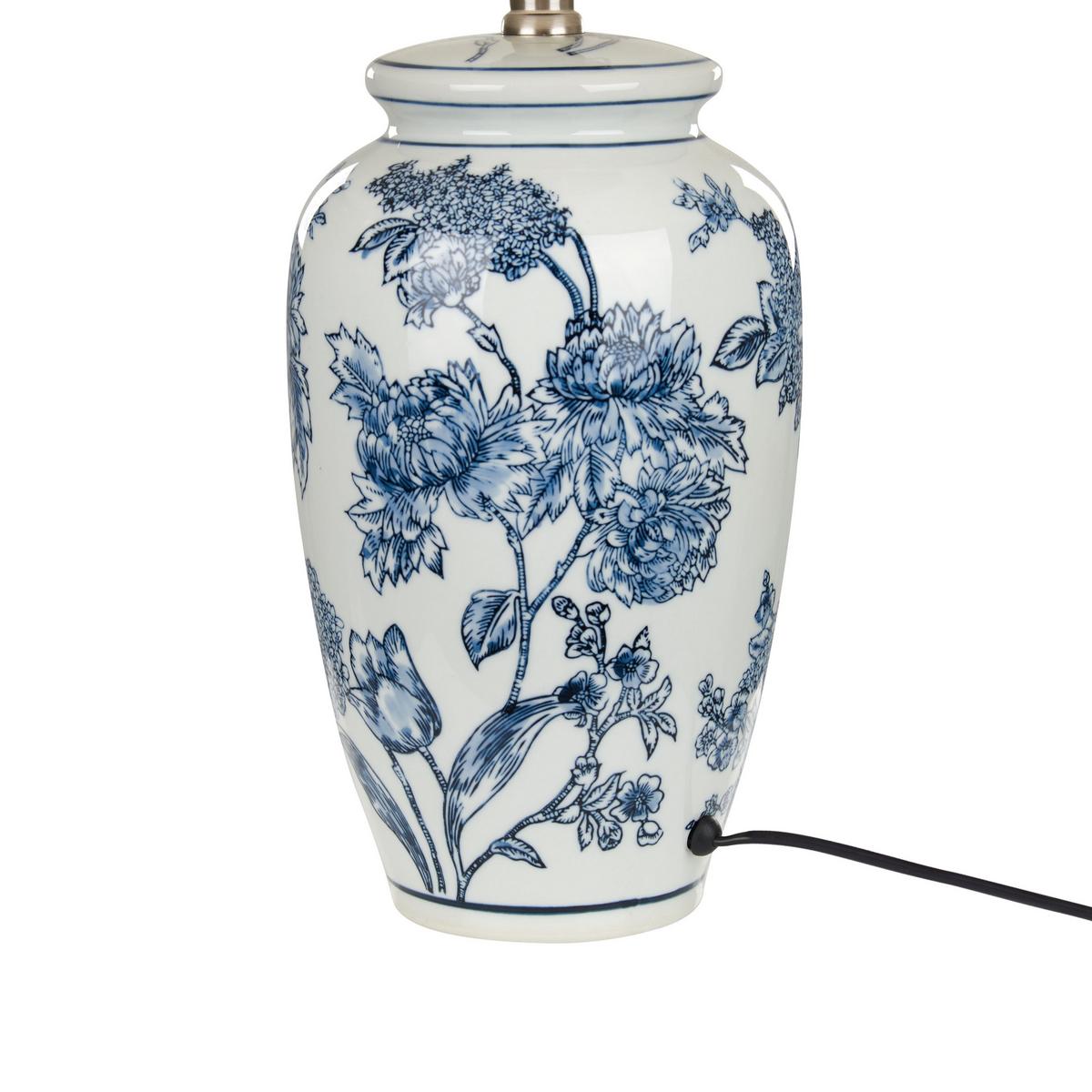 TISCHLAMPE Weiß Beluso - Blau/Weiß, Keramik (32/32/54cm) - Beliani