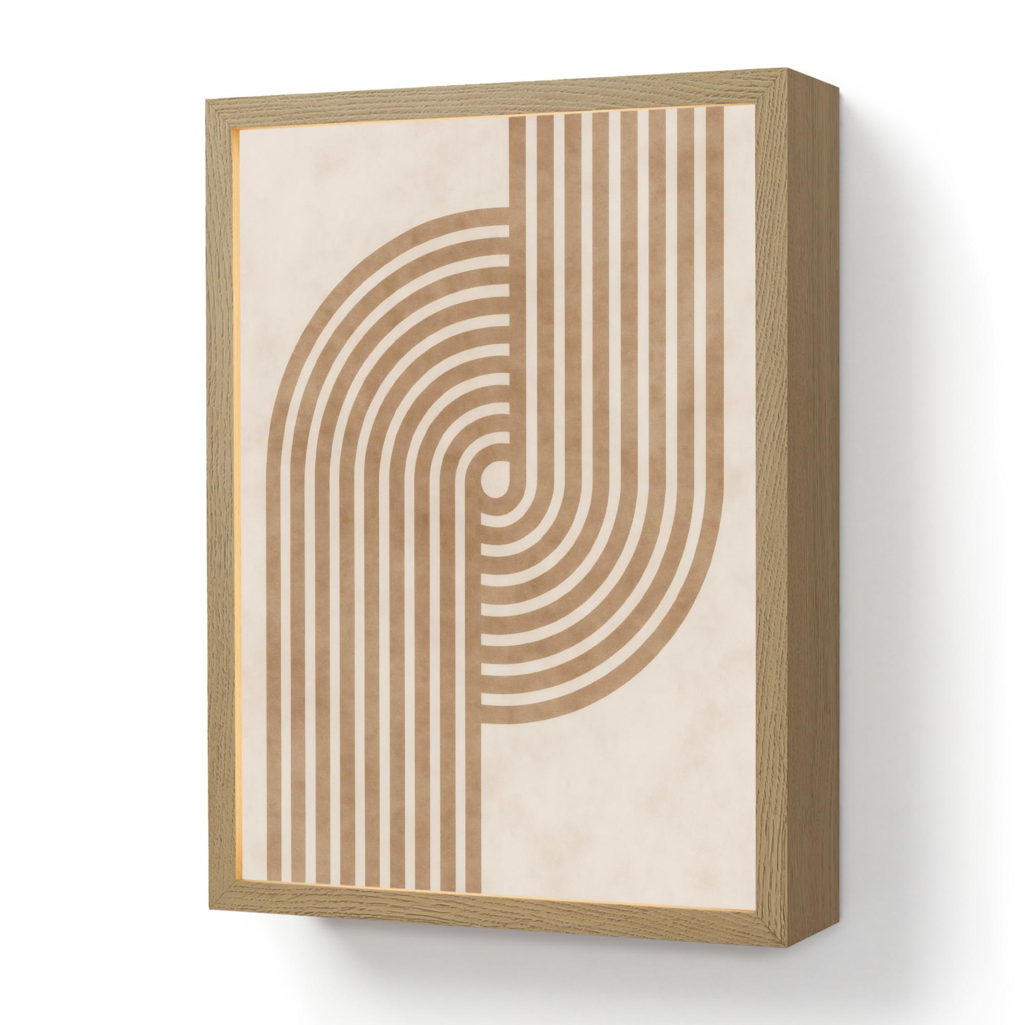 WANDLEUCHTE MIT AKKU Symmetrische Biegung - kupferfarbig 30x40 cm - Beige, Holzwerkstoff (30/40/8cm) - OnlyWow
