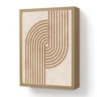 WANDLEUCHTE MIT AKKU Symmetrische Biegung - kupferfarbig 30x40 cm - Beige, Holzwerkstoff (30/40/8cm) - OnlyWow