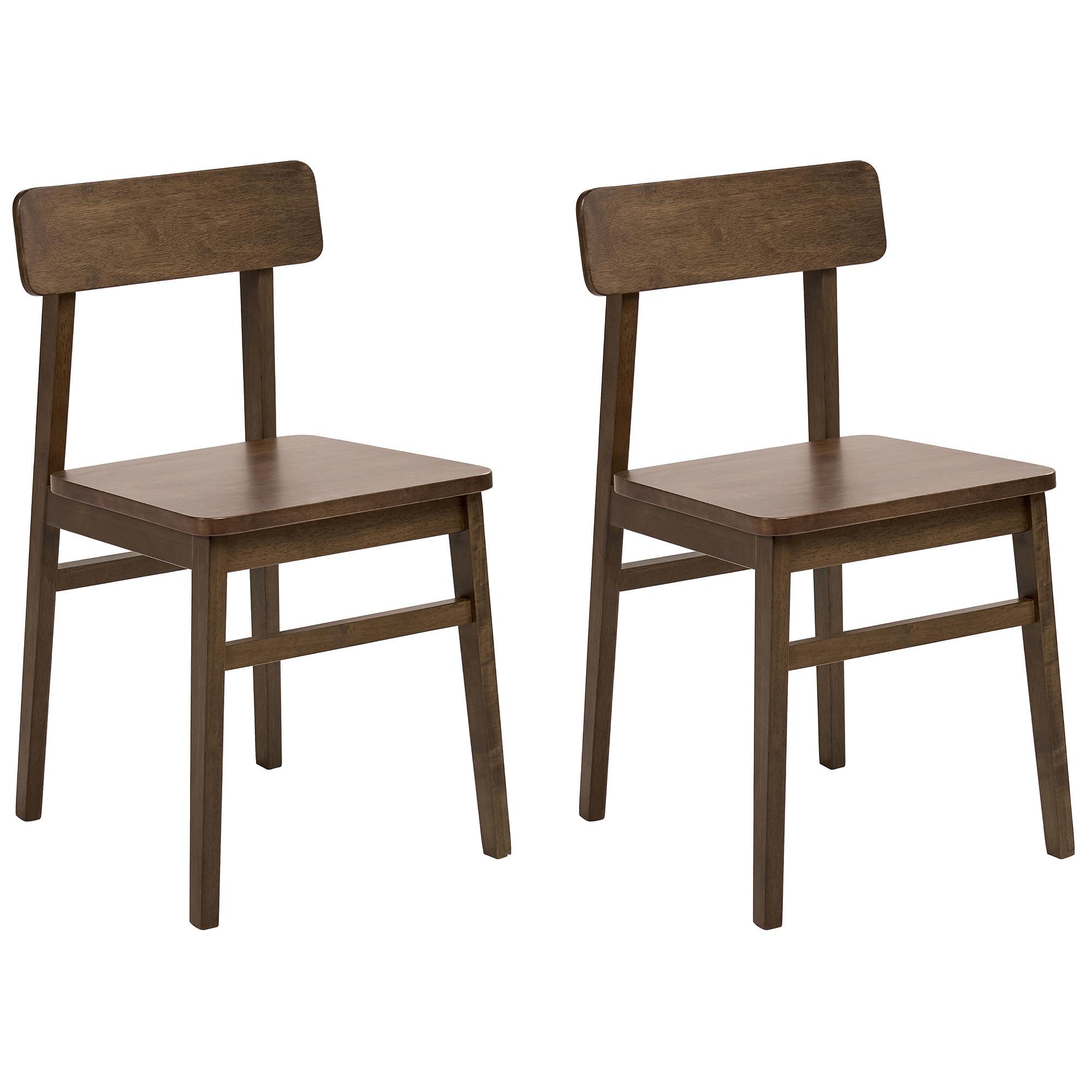 ESSZIMMERSTUHL 2er-Set Holz Dunkelbraun Gorre - Dunkelbraun, Holz (42/75/45cm) - Beliani