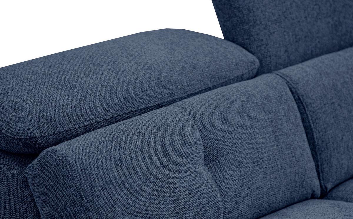 SOFA AVENA 3-Sitzer mit 1 Relaxfunktion, dunkelblau - Dunkelblau, Holzwerkstoff/Textil (204/80/108cm) - Wozimo