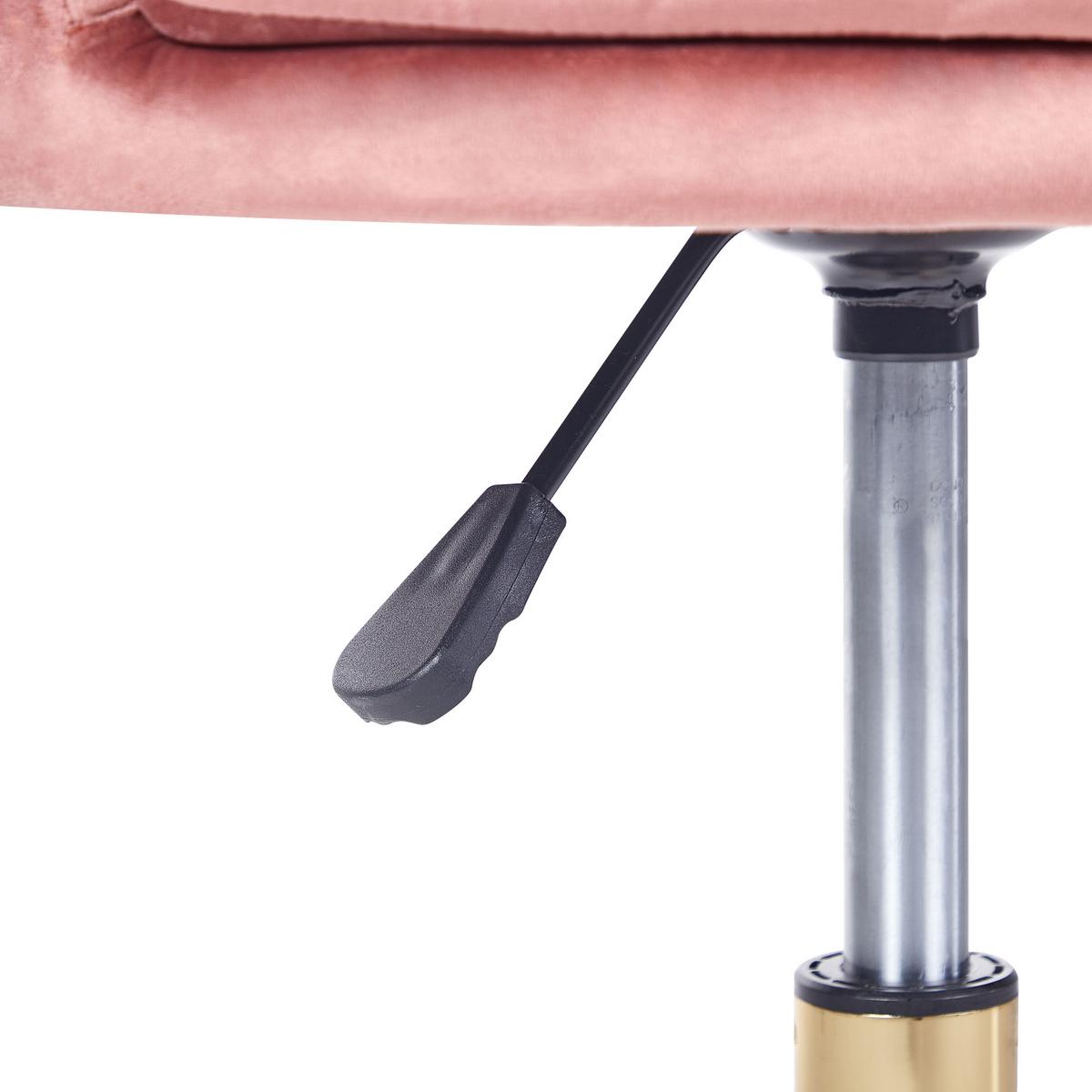 BÜROSTUHL Samtstoff Rosa Monticello - Pink, Textil/Metall (67/78/65cm) - Beliani