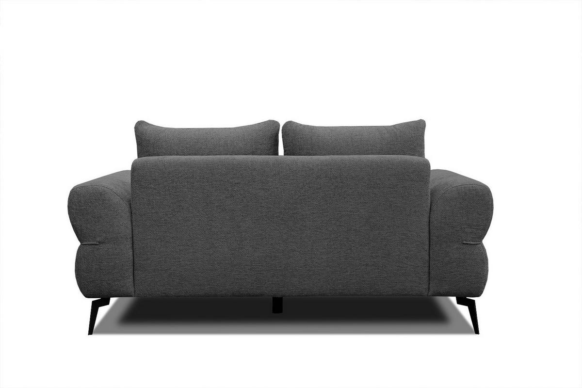 SOFA SALVINI 2-Sitzer, dunkelgrau - Dunkelgrau/Schwarz, Holzwerkstoff/Textil (176/88/99cm) - Wozimo