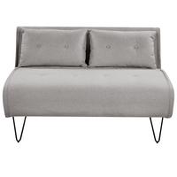 2-SITZER-SCHLAFSOFA hellgrau/schwarz Vestfold - Schwarz/Grau, Textil (130/81/78cm) - Beliani