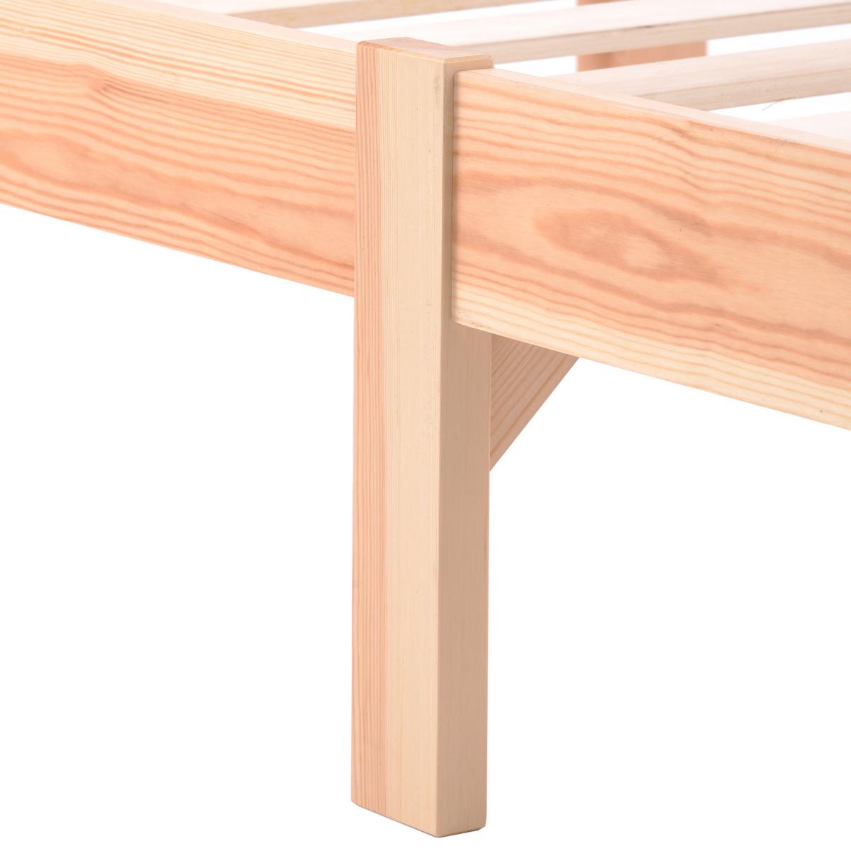 BETT 140x200 cm Natur Futonbett aus Kiefer mit Lattenrost Modern - Beige, Holz - Urban Meuble