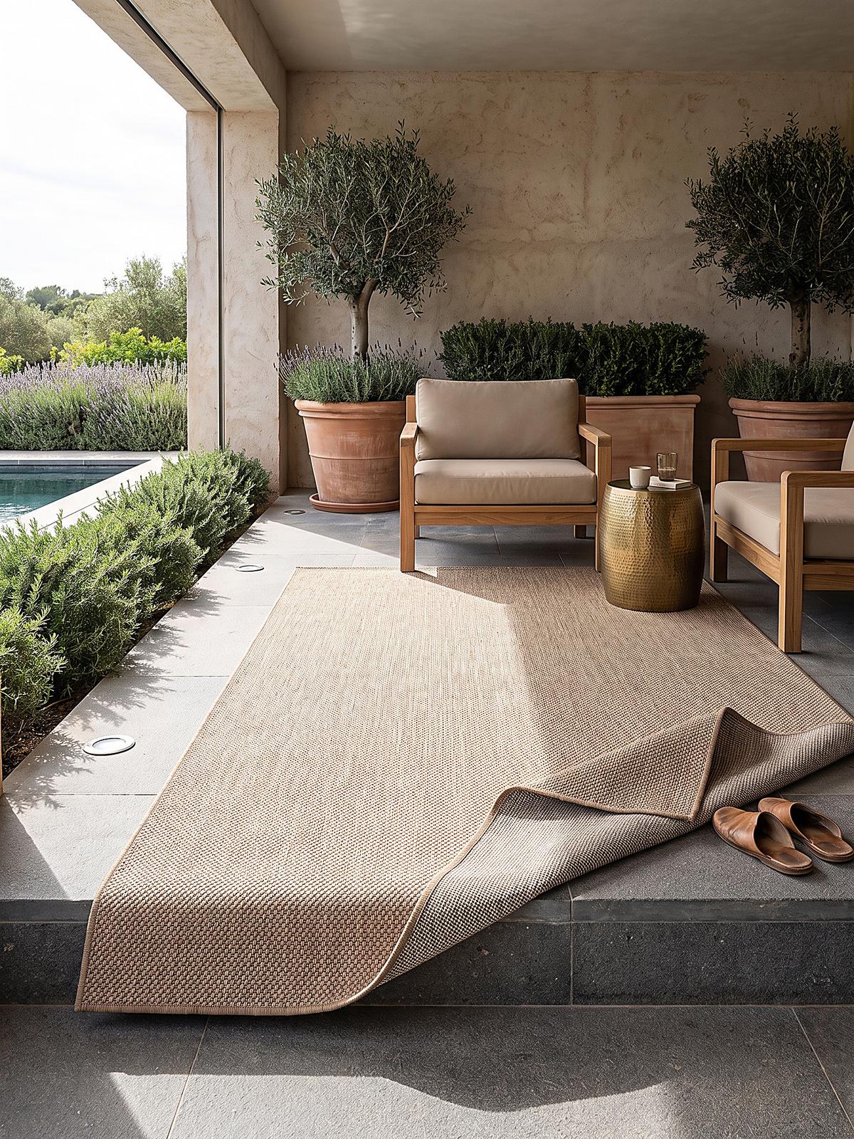 FLACHWEBTEPPICH Uni BORNO Polypropylen Natur 160 x 220 cm - Beige, Textil (160/220cm) - KADIMA DESIGN