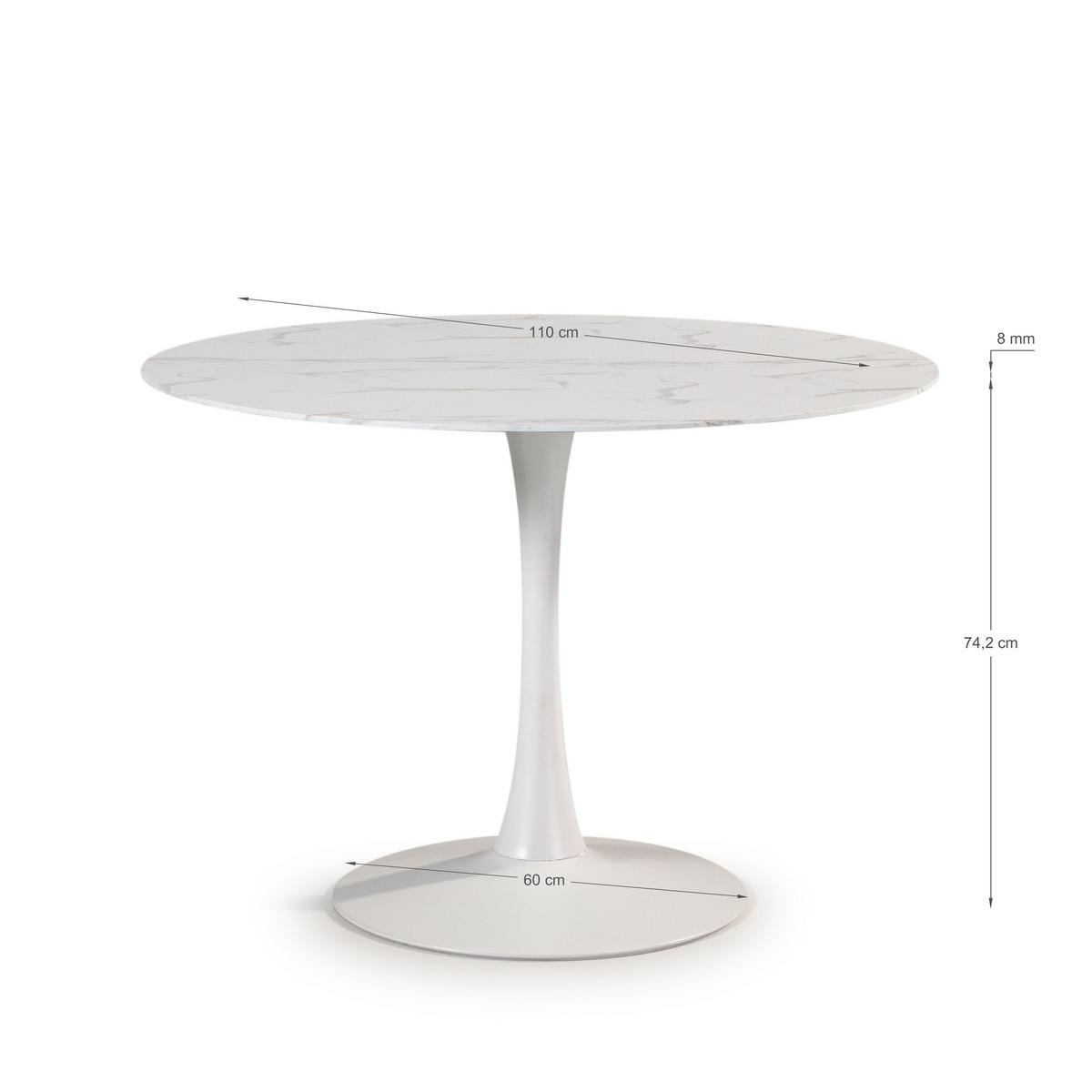 ESSTISCH Ada Weiß 110/110/75 cm - Weiß, Glas (110/110/75cm) - Calicosy