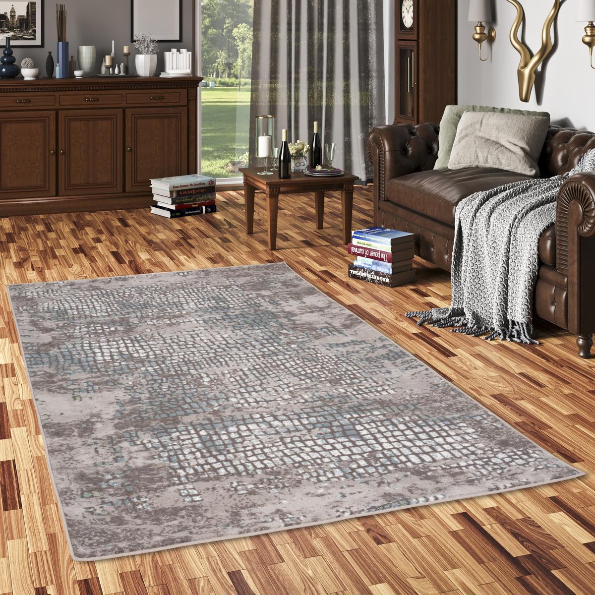DESIGNER TEPPICH TAWIRA VINTAGE - Edelstahlfarben, Textil (80/160cm) - Pergamon