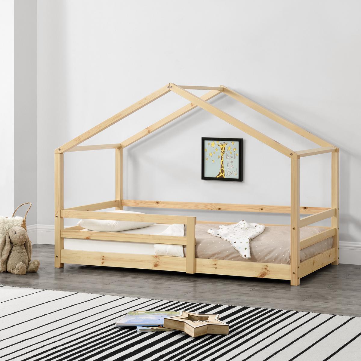 HAUSBETT Knätten - Naturfarben, Holz (80/160cm) - [en.casa]