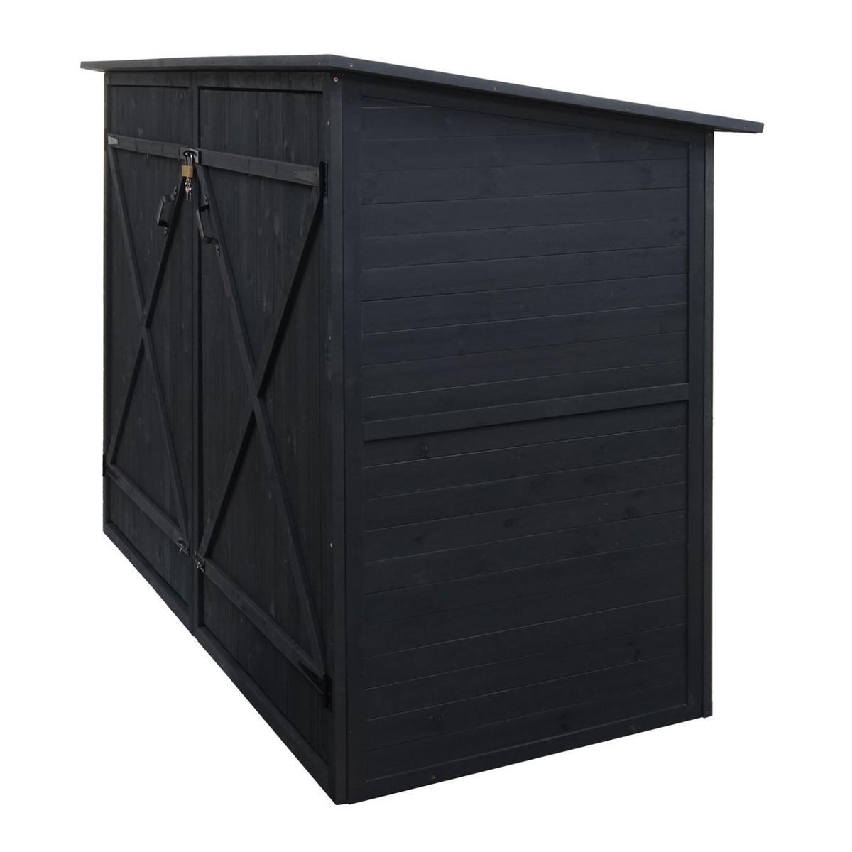 1ER-FAHRRADGARAGE Anthrazit - Anthrazit, Holz (184/152/98cm) - MCW