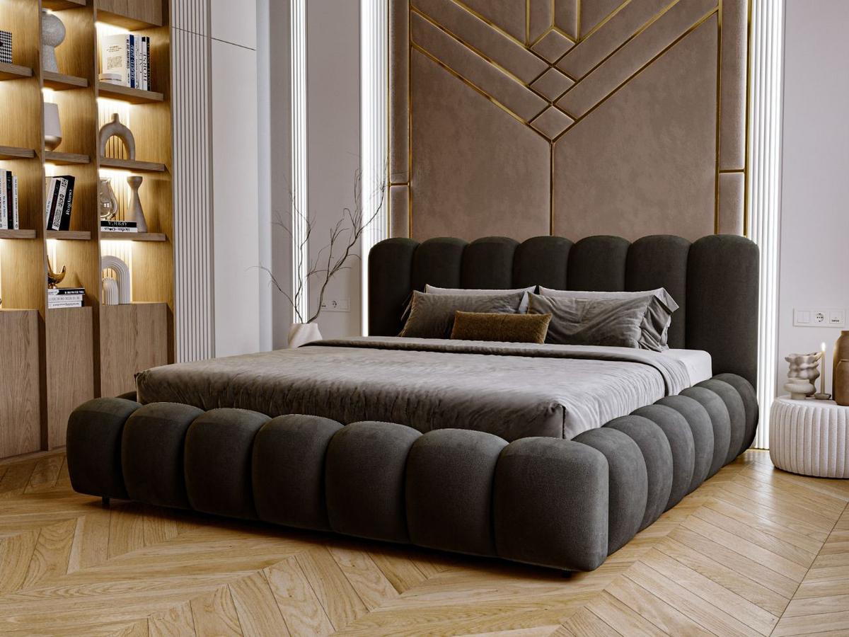 POLSTERBETT Averia 140x200 Schwarz - Schwarz, Textil (140/200cm) - Graingold