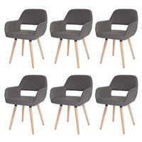 ESSZIMMERSTUHL Grau 6er-Set - Grau, Textil (56/78/57cm) - MCW