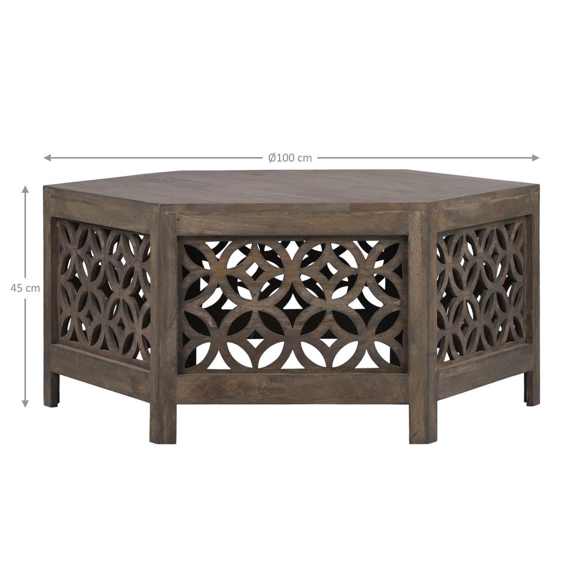 COUCHTISCH Ø100x45 cm rund Natur handgefertigt aus Mangoholz - Naturfarben, Holz (100/100/45cm) - WOMO-DESIGN
