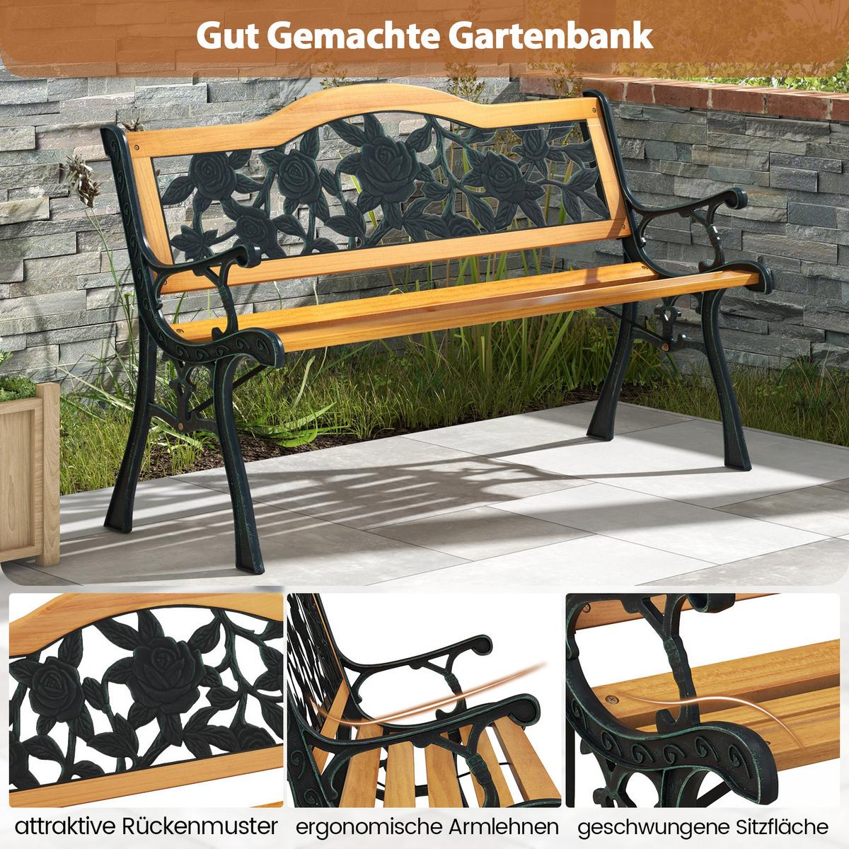 PARKBANK Natur - Naturfarben, Holz (127.5/73.5/52.5cm) - COSTWAY