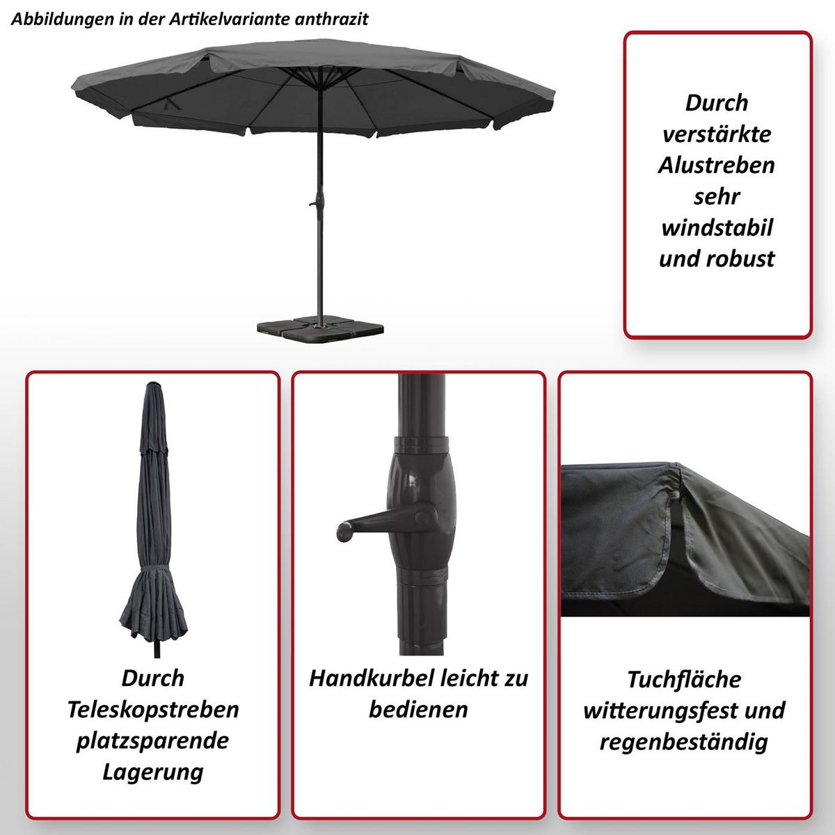 SONNENSCHIRM PRO Anthrazit - Anthrazit, Textil (500/500cm) - MCW