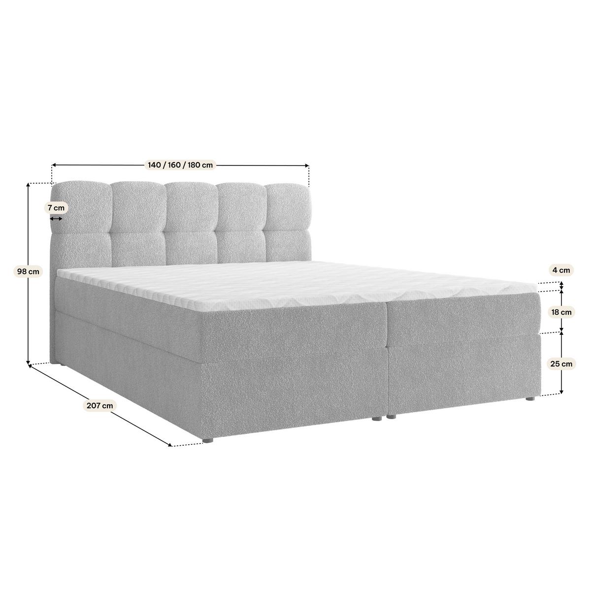 BOXBETT MERU 140x200 cm mit Matratze und Topper - Orange - Orange, Holz (140/200cm) - MASSENO