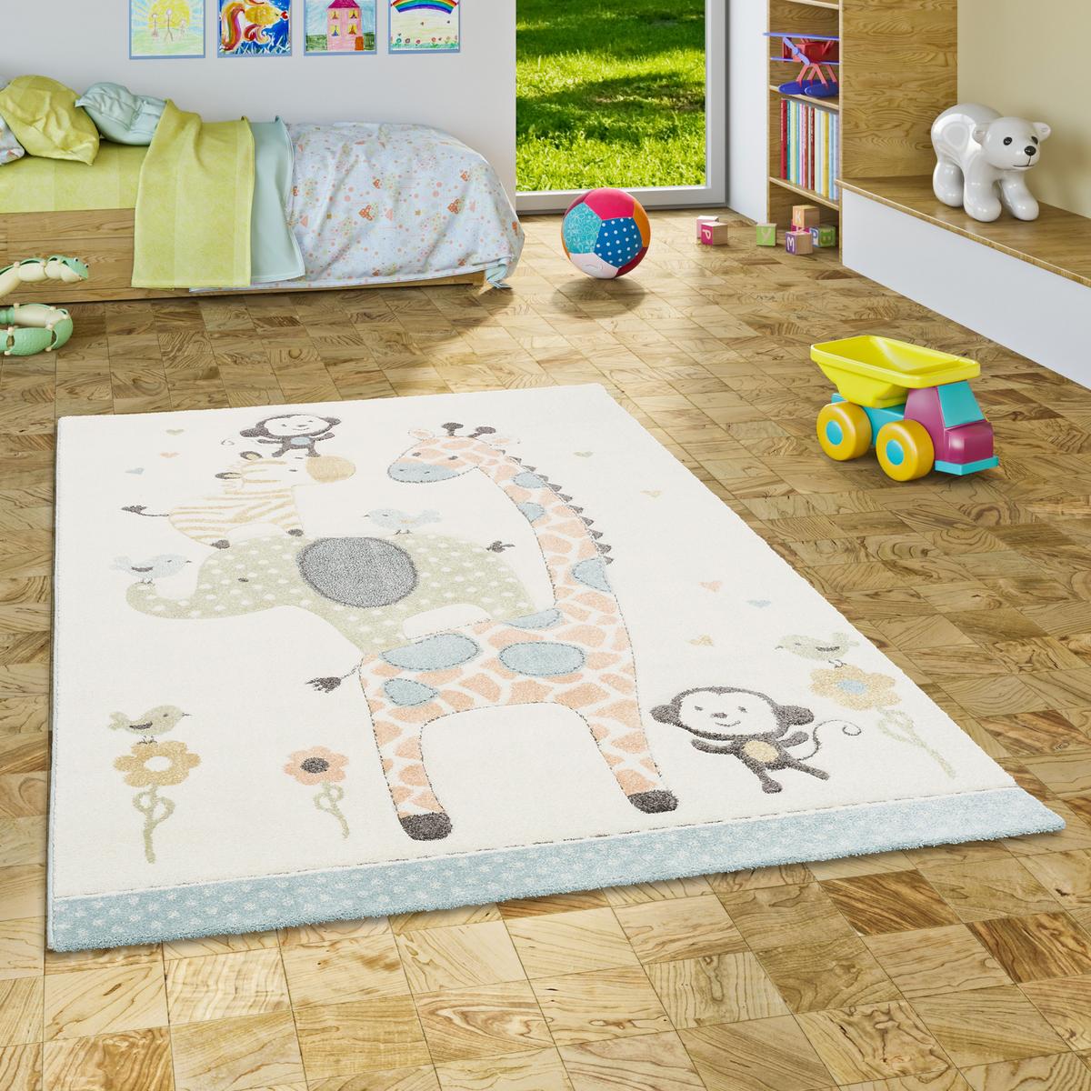 KINDER TEPPICH MAUI KIDS SAFARI TIERE - Multicolor, Textil (120/170cm) - Pergamon
