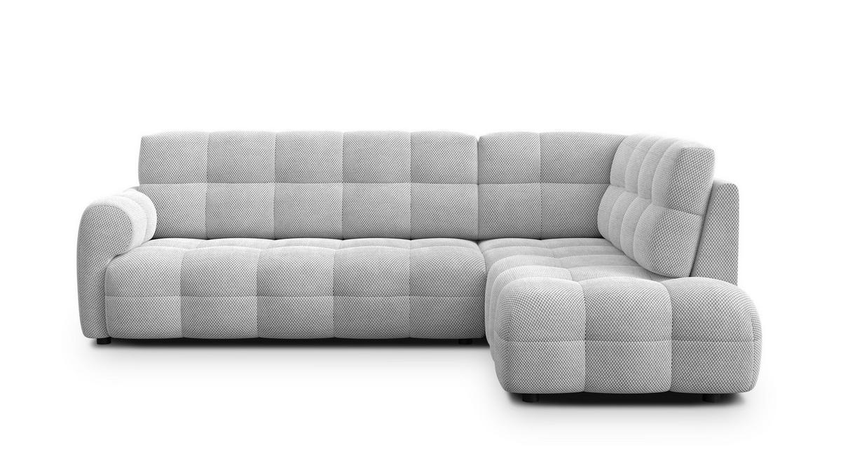 ECKSOFA MELLOW 5-Sitzer, hellgrau - Hellgrau/Schwarz, Holz/Textil (283/191cm) - Wozimo