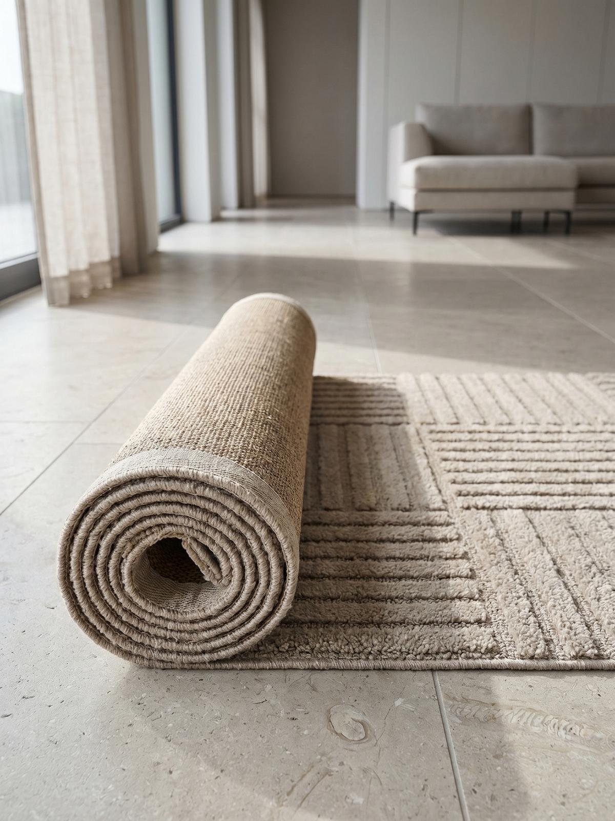 TEPPICH Hochflor RIGI in Beige, mit Cord-Streifen-Patchwork, 80 x 250 cm - Beige, Textil (250/80cm) - KADIMA DESIGN