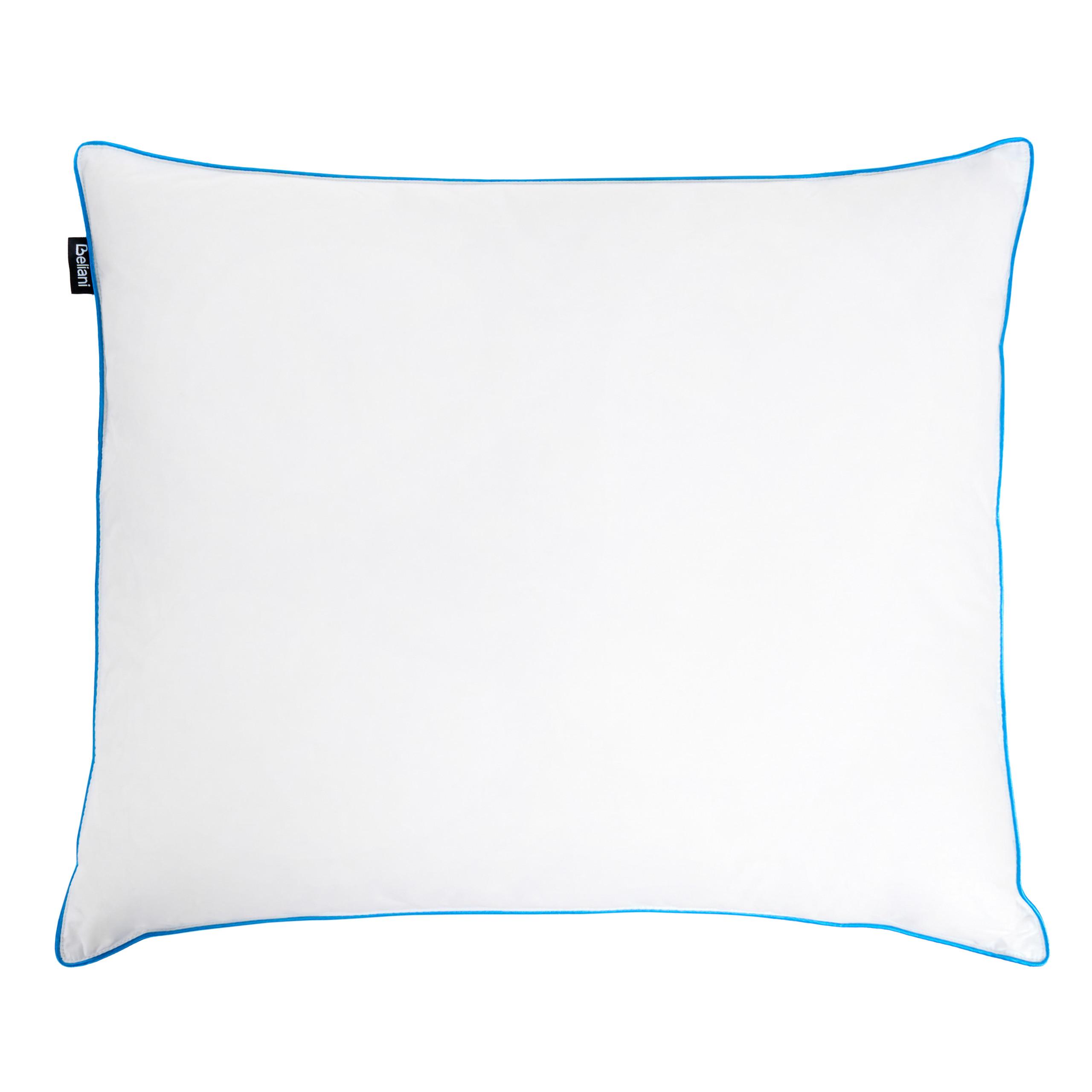 KOPFKISSEN Weiß Hoch 50/60 cm Aneto - Blau/Weiß, Naturmaterialien (60/50cm) - Beliani