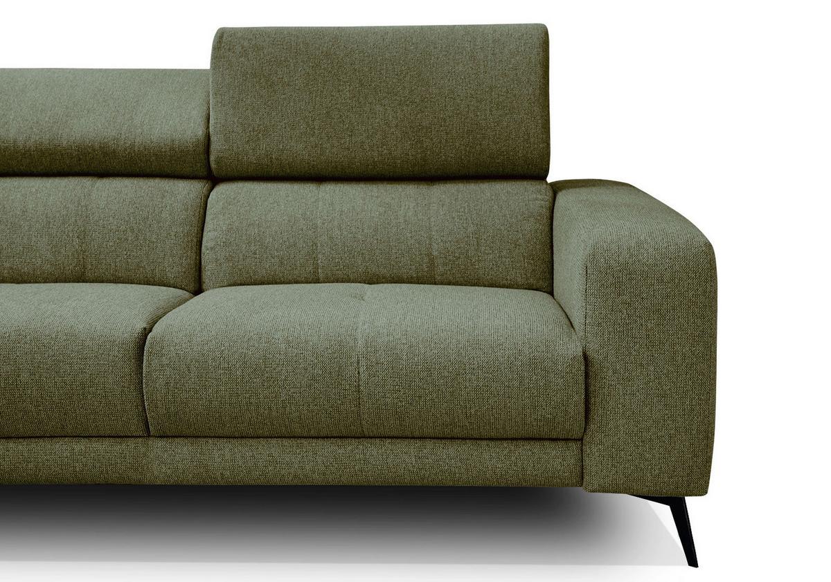 ECKSOFA MORELLO 5-Sitzer, olivgrün - Schwarz/Olivgrün, Holzwerkstoff/Textil (158/269cm) - Wozimo