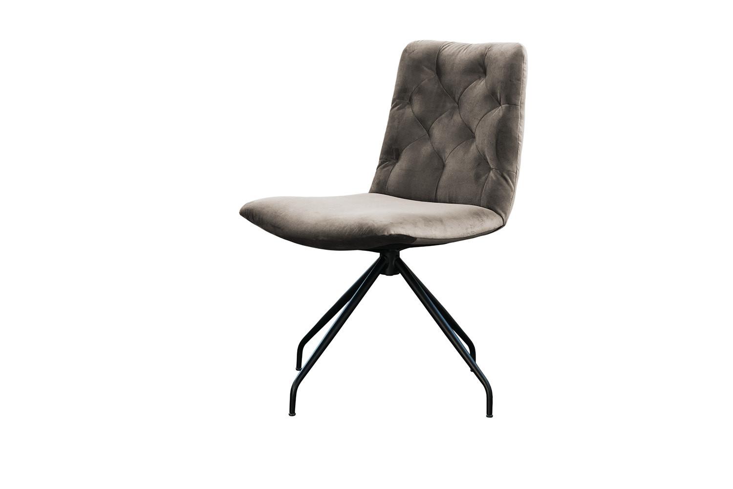 DREHSTUHL NEW CHARME Grau Velvet (1er-Set) - Hellgrau/Grau, Textil (52/87/66cm) - KAWOLA