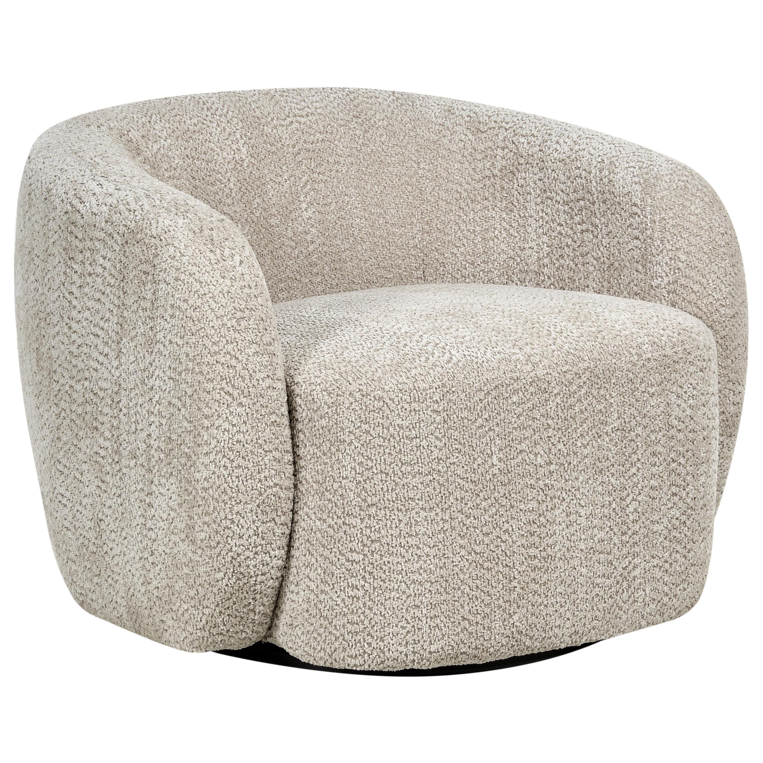 DREHSESSEL Stoff Beige Tore - Beige, Textil (85/67/80cm) - Beliani