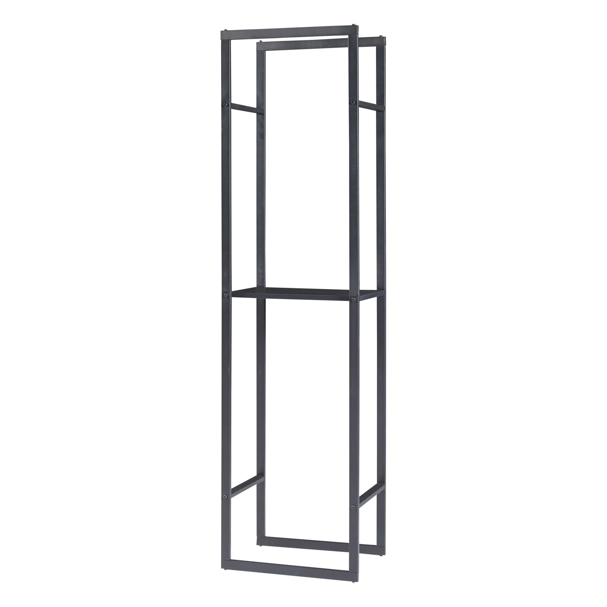 KAMINHOLZREGAL Ulvila - Schwarz, Metall (45/170/30cm) - [en.casa]