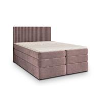 BOXSPRINGBETT FELBIO 180x200 cm mit Matratze und Topper - Rosa - Rosa, Holz (180/200cm) - MASSENO