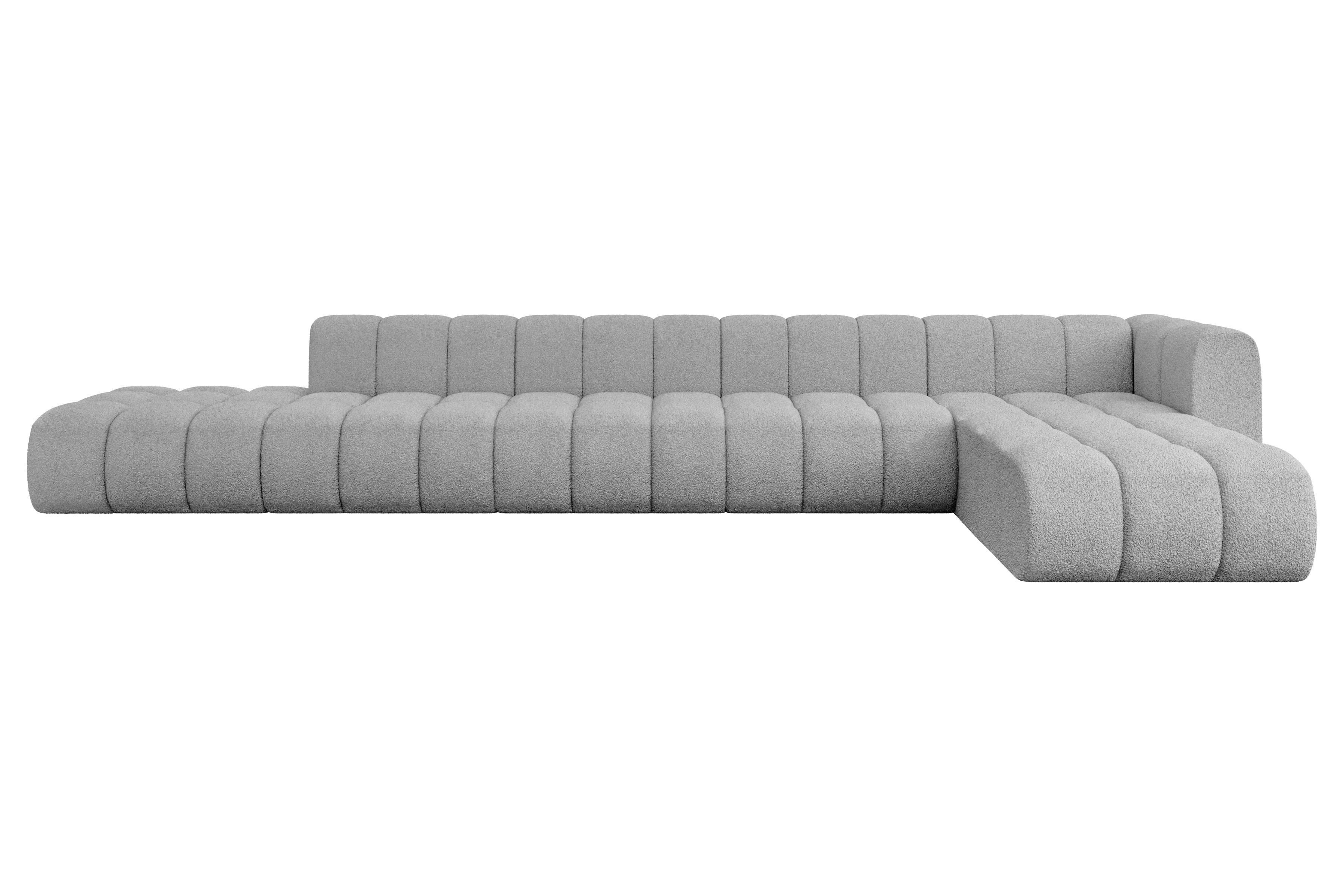 ECKSOFA modulares Sofa Zuvon-L3 - 478x177x70 cm Hellgrau - Hellgrau, Holzwerkstoff/Textil (478/177cm) - ALTDECOR