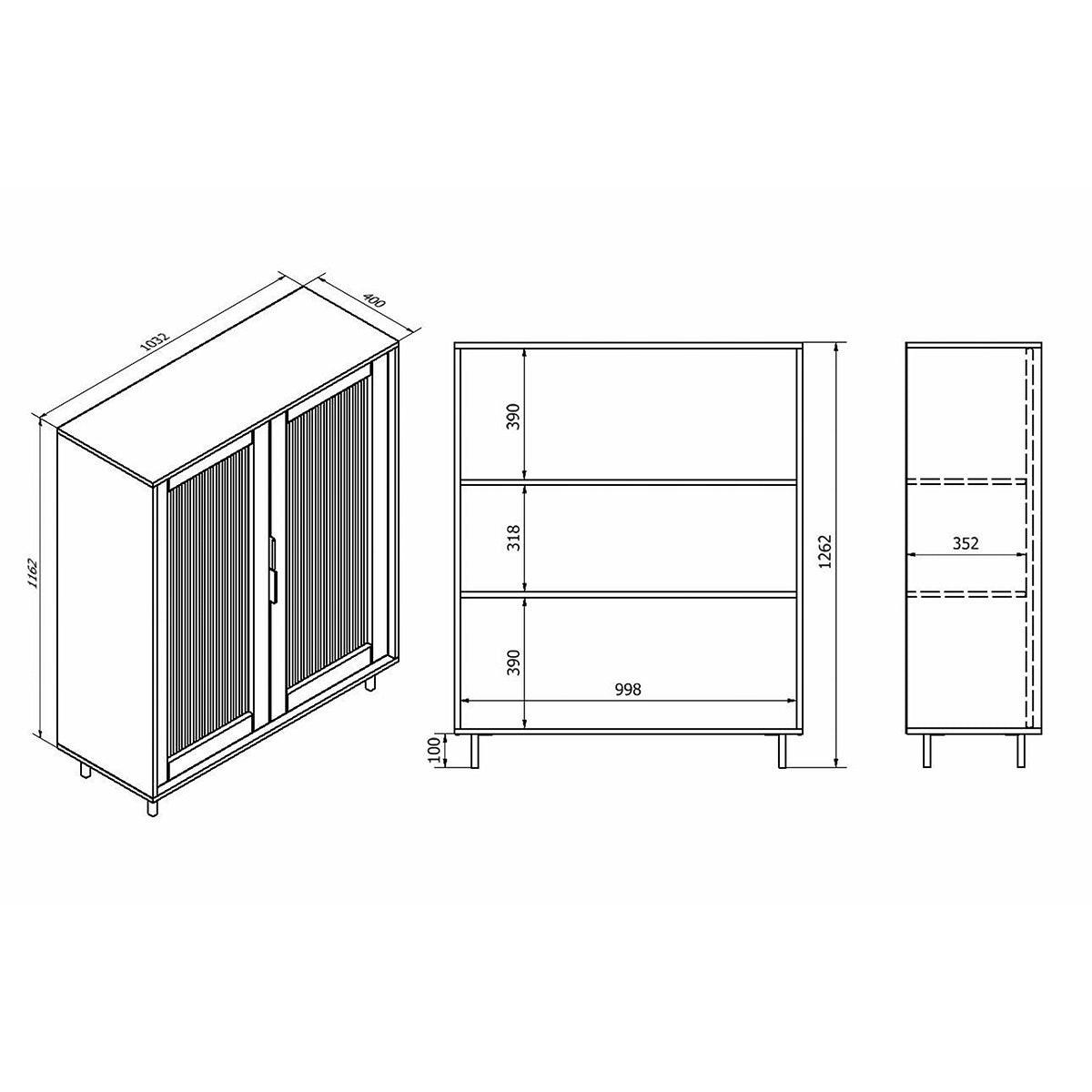 GESCHIRRSCHRANK Soly Holz - Braun, Holzwerkstoff (103.2/126.2/40.3cm) - Petits-meubles