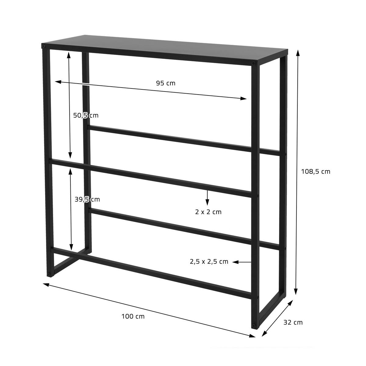 GETRÄNKEKISTENREGAL für 6-8 Kisten mit Ablage 100x32x108,5 cm aus Stahl - Anthrazit, Metall (32/108.5/100cm) - ML-DESIGN