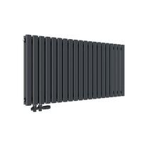 HEIZKÖRPER Doppelrohr horizontal montierbar Anthrazit 60/120/8,1 cm - Anthrazit, Metall (120/60/8cm) - EMKE