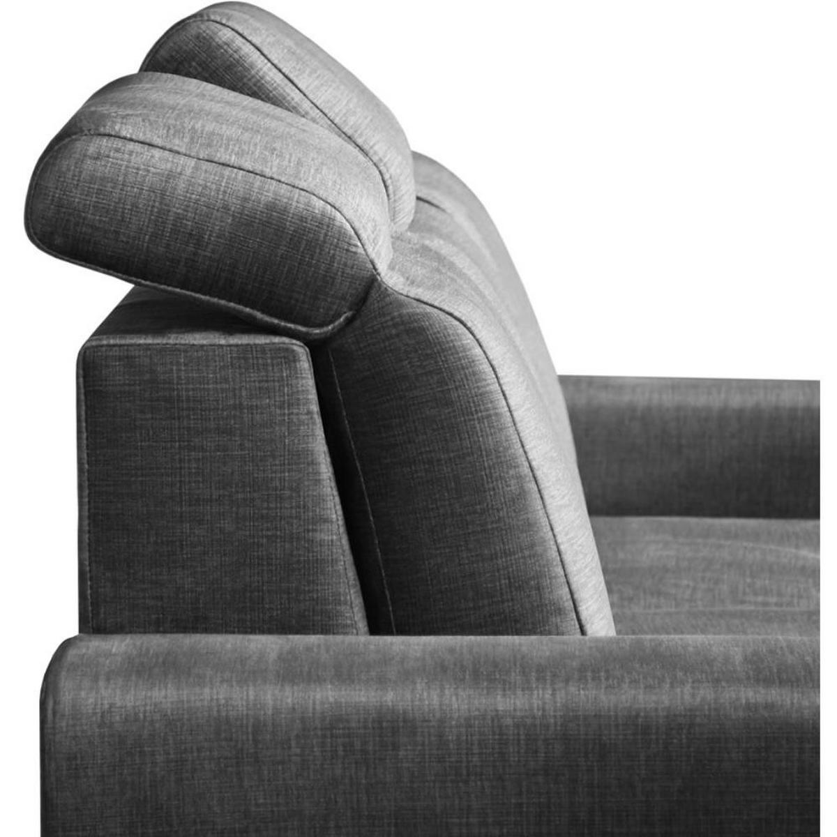ECKSCHLAFSOFA Alex Mini hellgrau rechts - Hellgrau/Schwarz, Textil (245/185cm) - Beautysofa