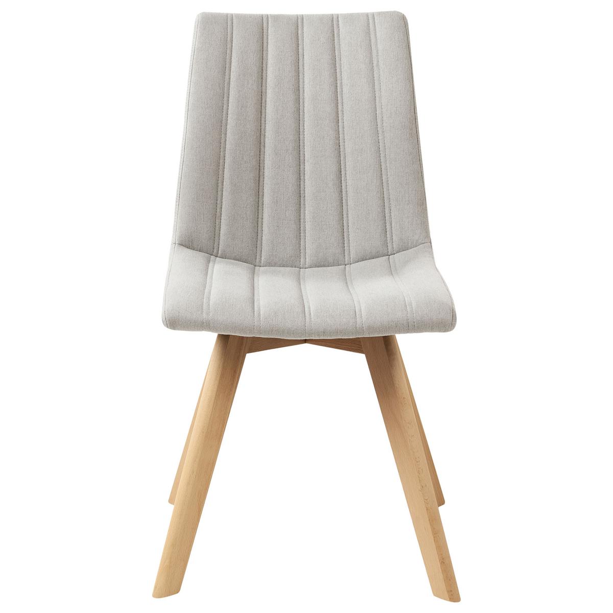ESSZIMMERSTUHL 2er-Set Hellgrau Calgary - Hellgrau/Braun, Textil (48/86/56cm) - Beliani